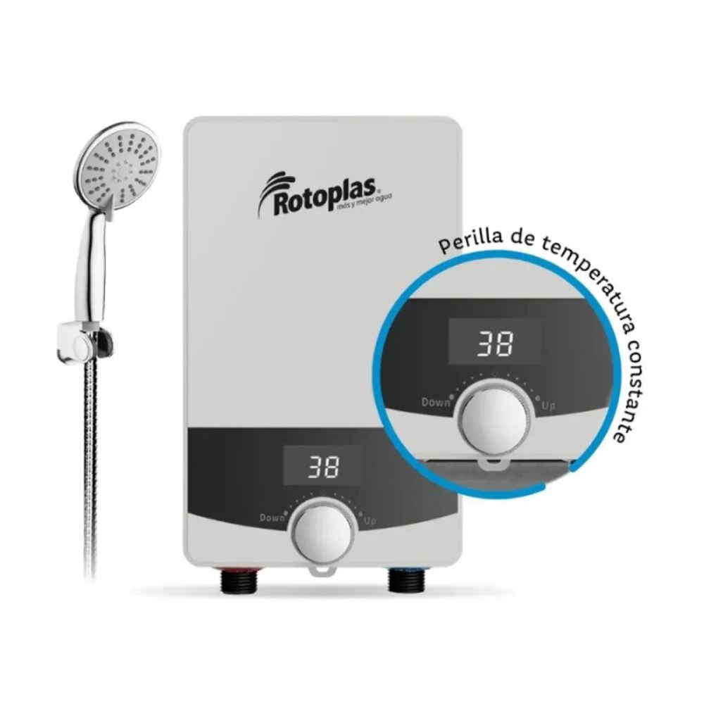 Calentador de Ducha Eléctrico Rotoplas Avalon 4500W Regulable Gris